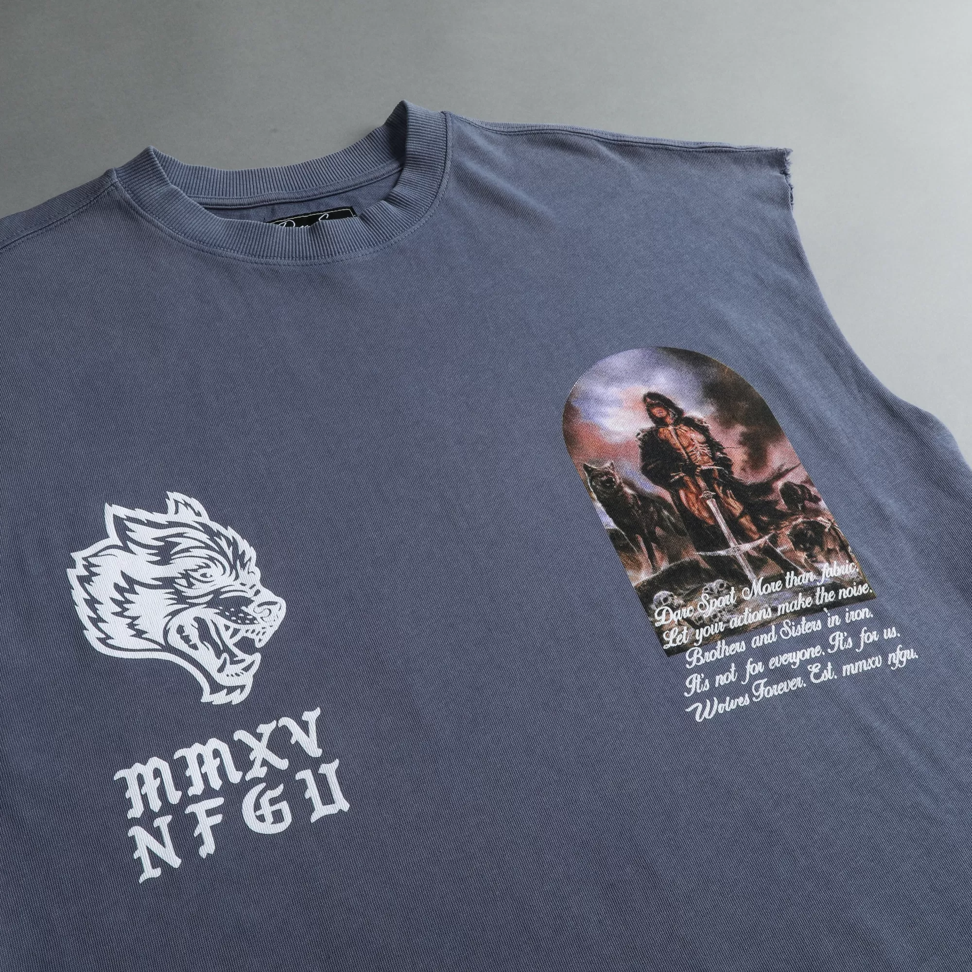 Shop Still Standing "Premium Vintage" Muscle Tee In Norse Blue Men Tanks/Muscle Tees