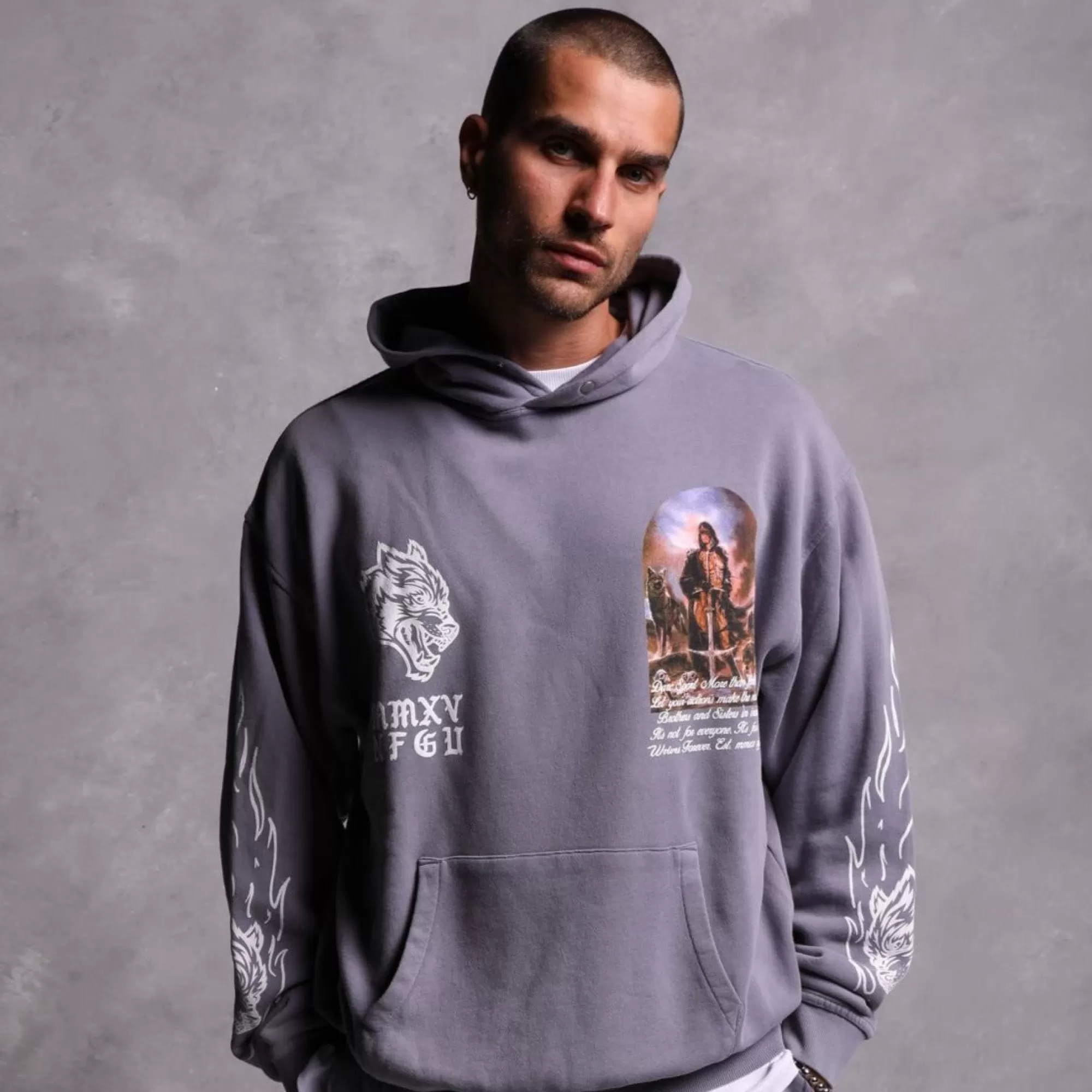 Hot Still Standing "Vintage Pierce" Hoodie In Norse Purple Men Pierce Hoodies