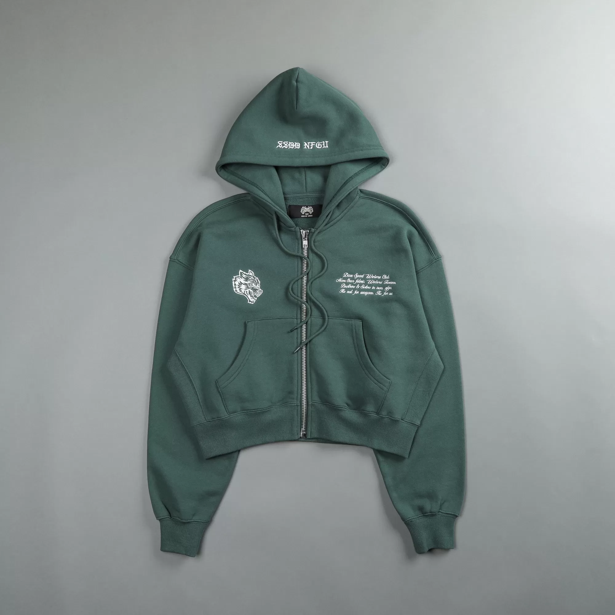 Clearance The Spirit "Sage" (Cropped) Zip Hoodie In Norse Green Women Tops