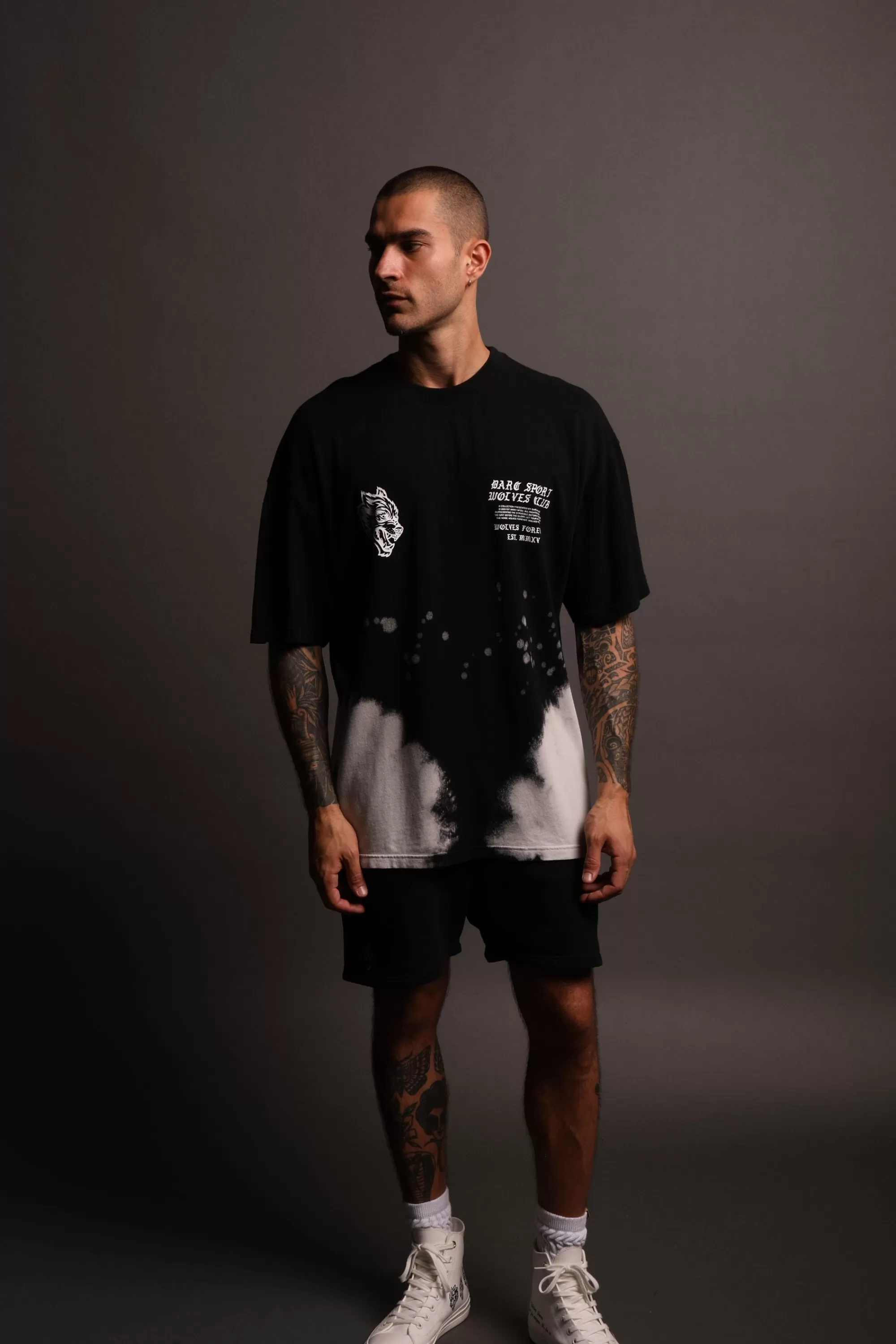 Clearance The War Within "Premium Vintage" Oversized Tee In Black Beneath Us Acid Wash Men Premium/Oversized Tees