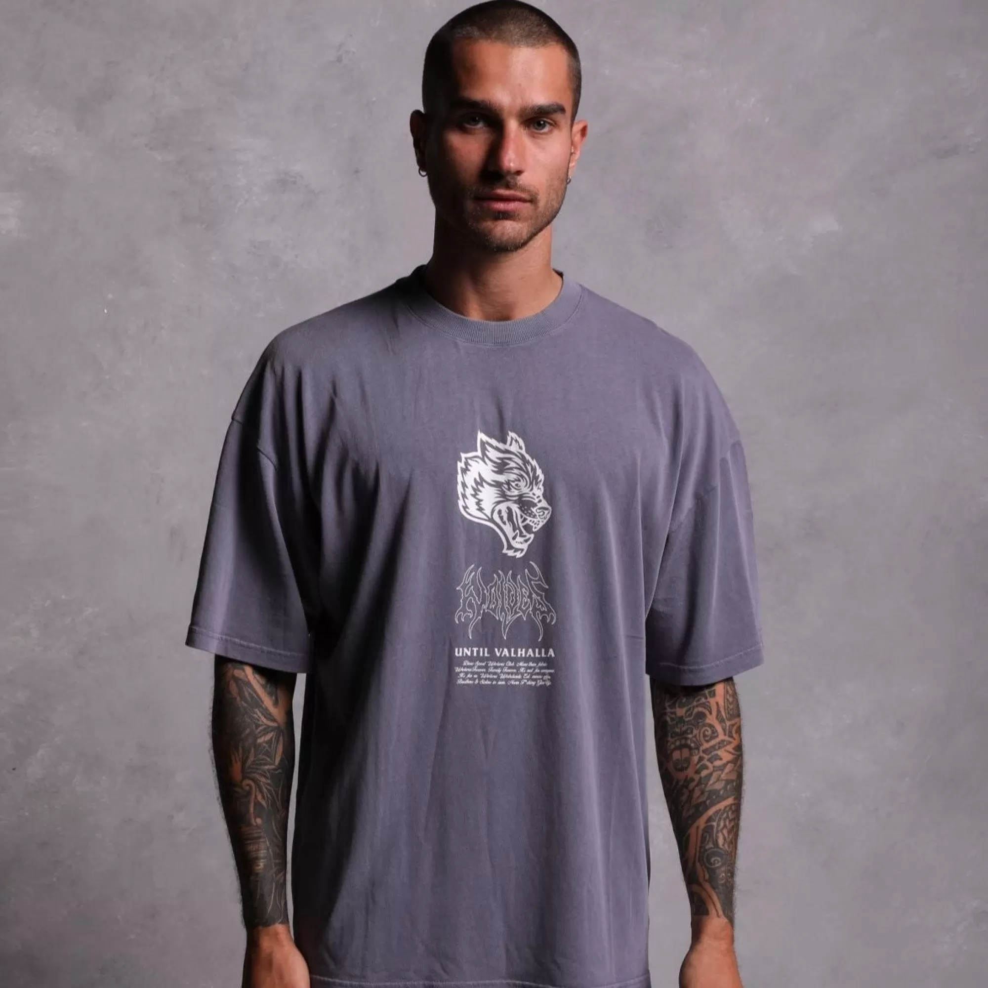Shop Until Valhalla "Premium Vintage" Oversized Tee In Norse Purple Men Premium/Oversized Tees