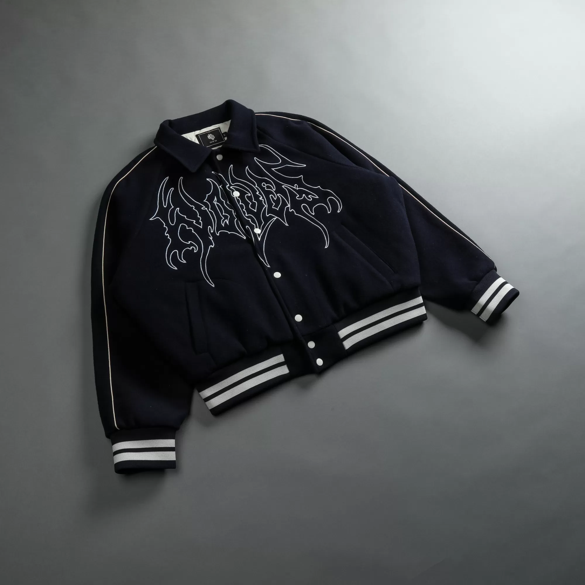 Cheap Until Valhalla Roxy Box Cut Rudy Lettermans Jacket In Midnight Blue Men Jackets/Outerwear