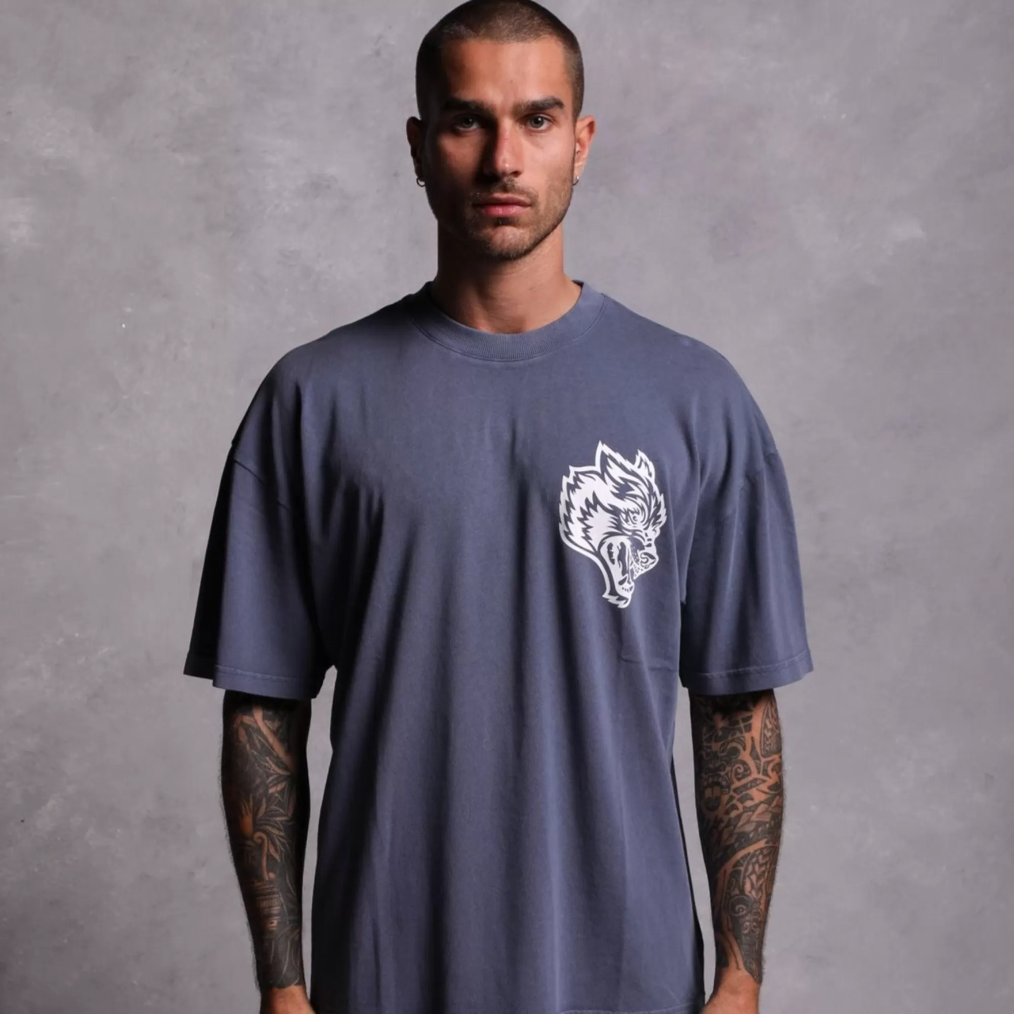 Store Us Vs. Them "Premium Vintage" Oversized Tee In Norse Blue Men Premium/Oversized Tees