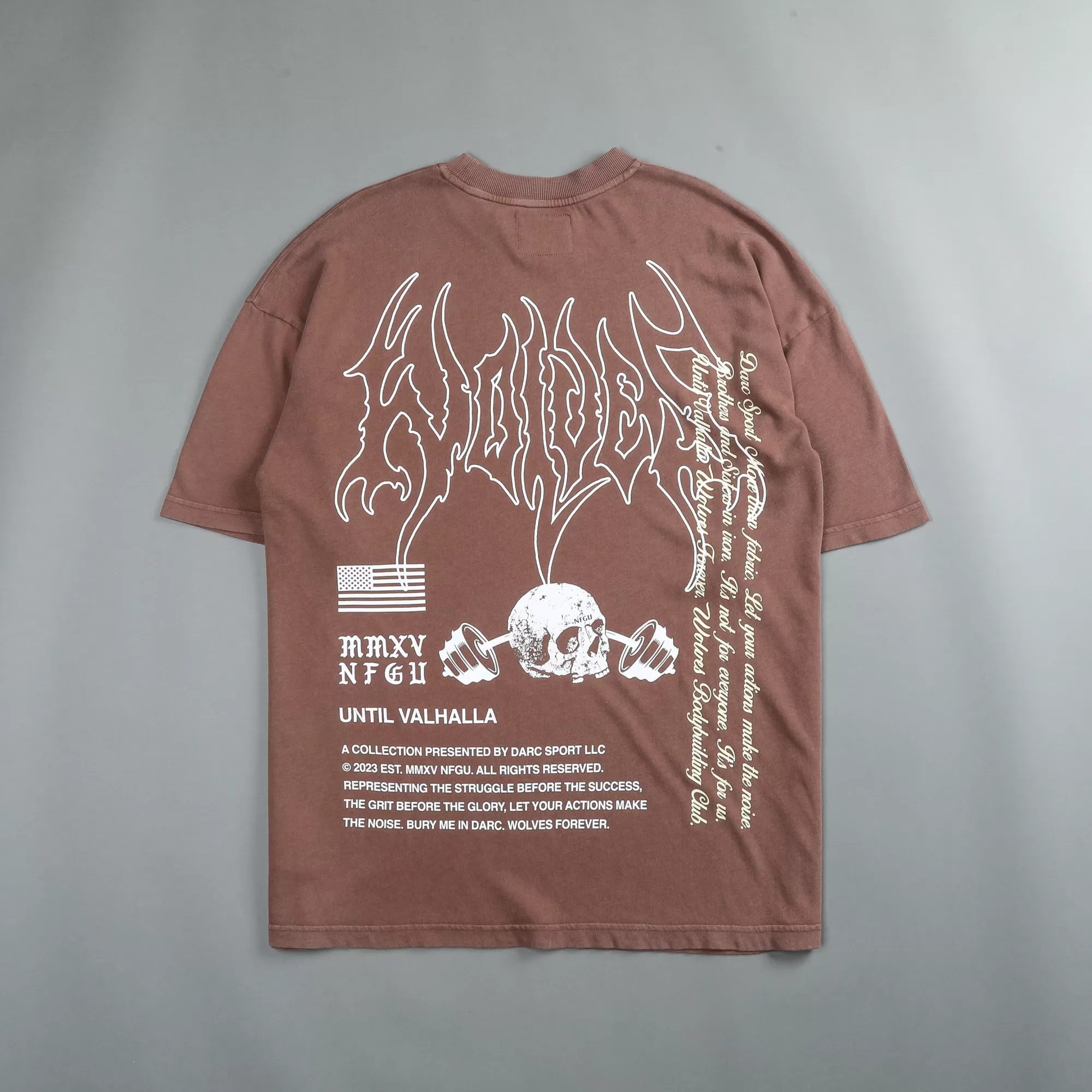 Store Us Vs. Them "Premium Vintage" Oversized Tee In Norse Brown Men Premium/Oversized Tees