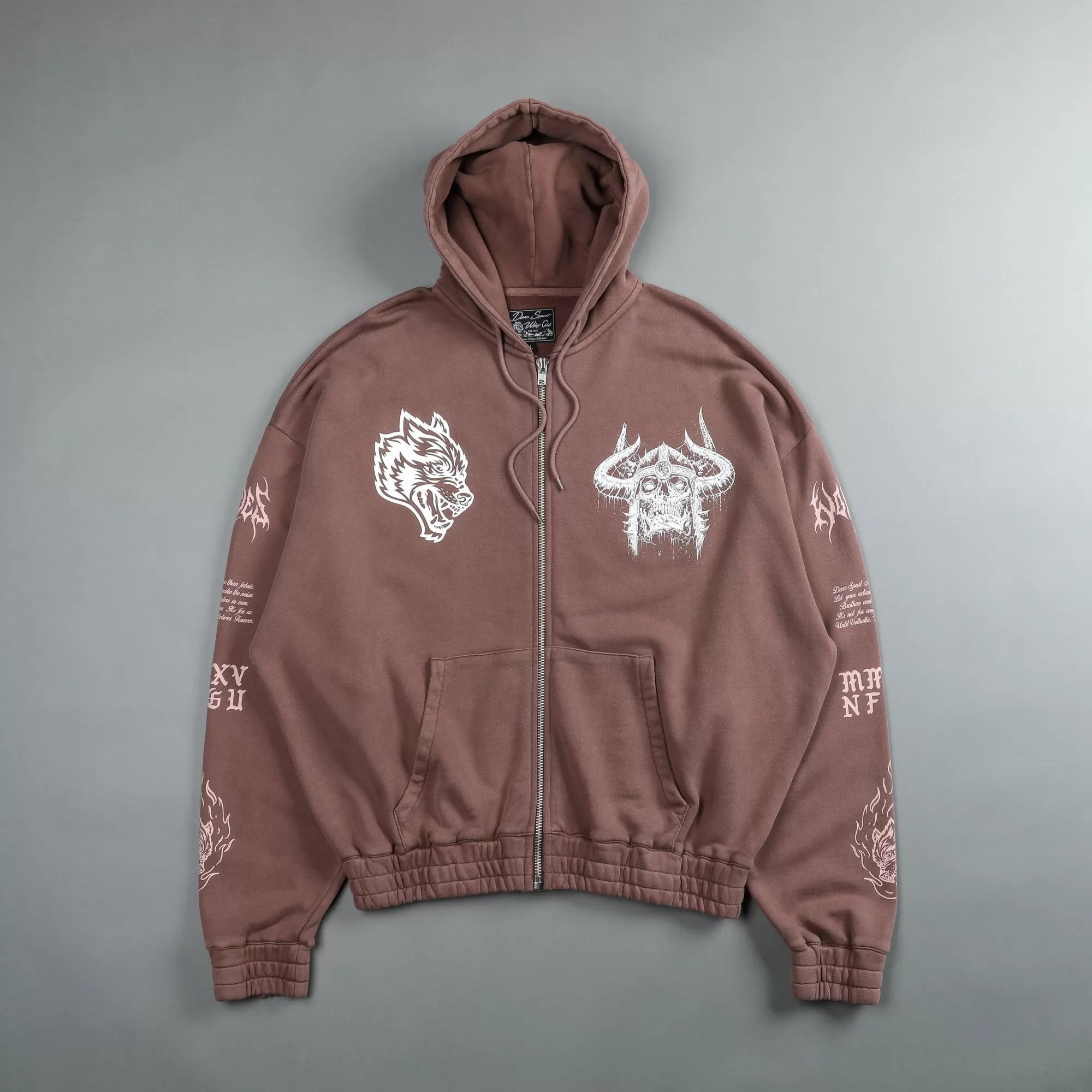 Hot Us Vs. Them "Vintage Chambers" Zip Hoodie In Norse Brown Men Zip Up Hoodies