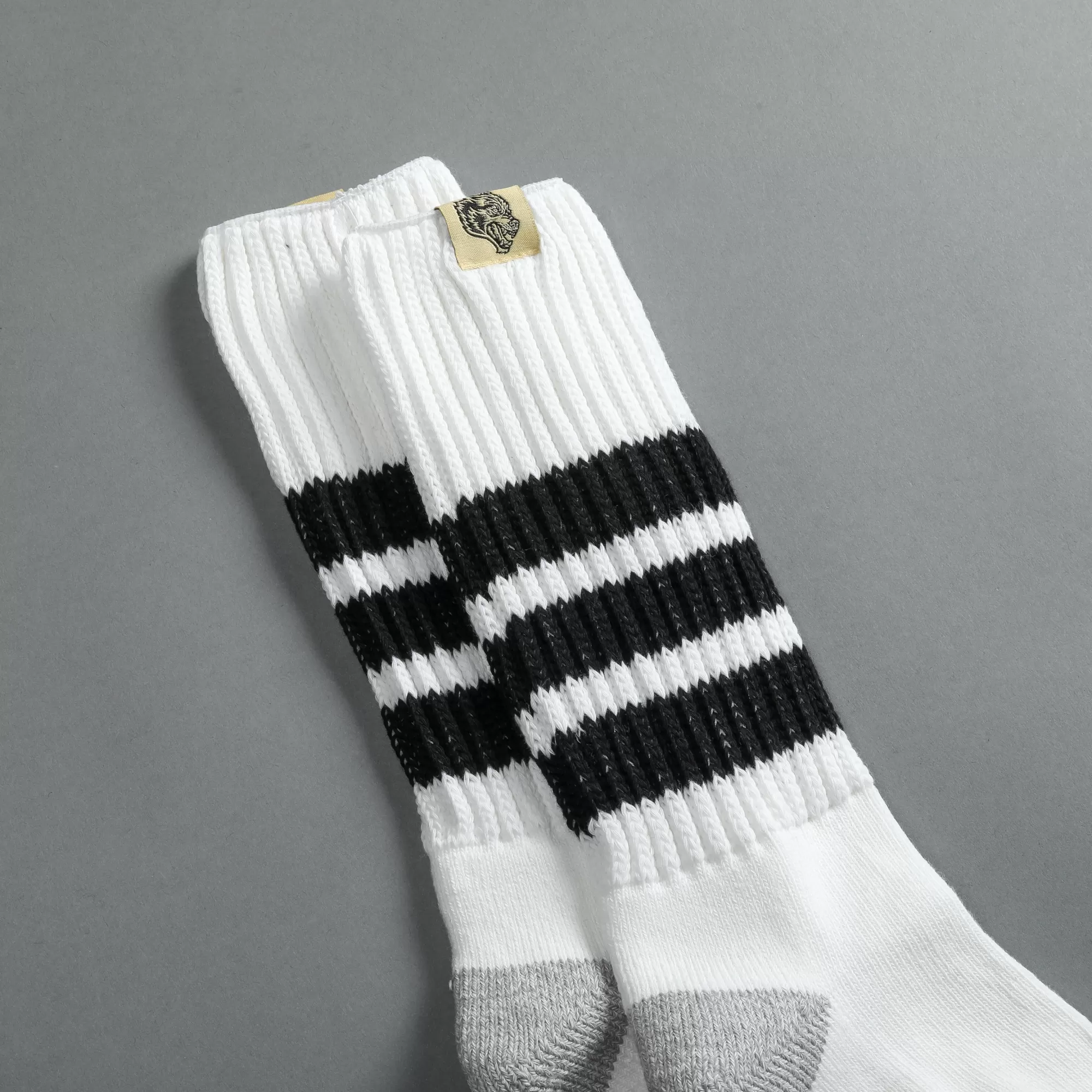 Sale Wolf Patch Boot Socks In Cream/Black Socks