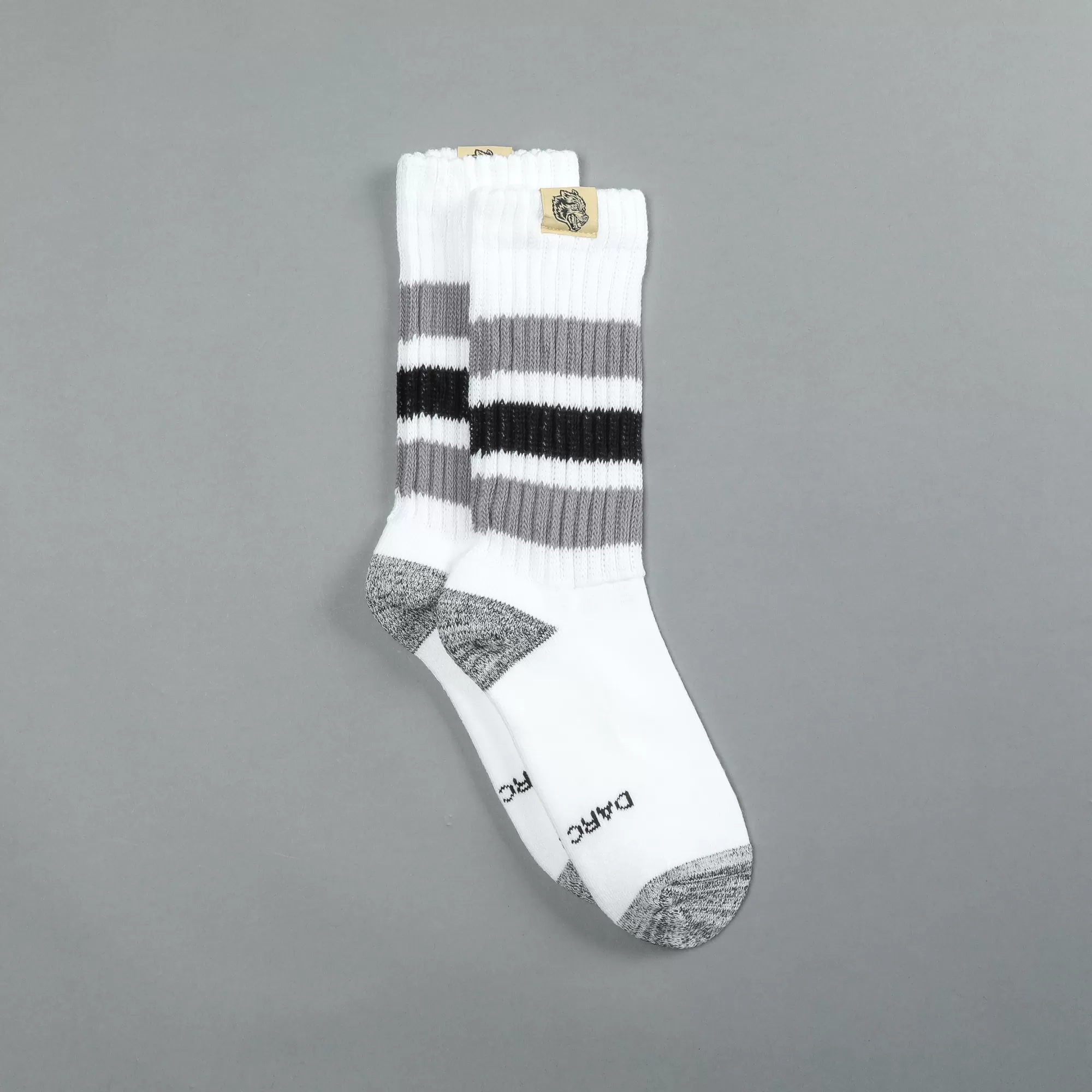 Best Wolf Patch Gym Class Socks In Cream/Norse Purple/Black Socks