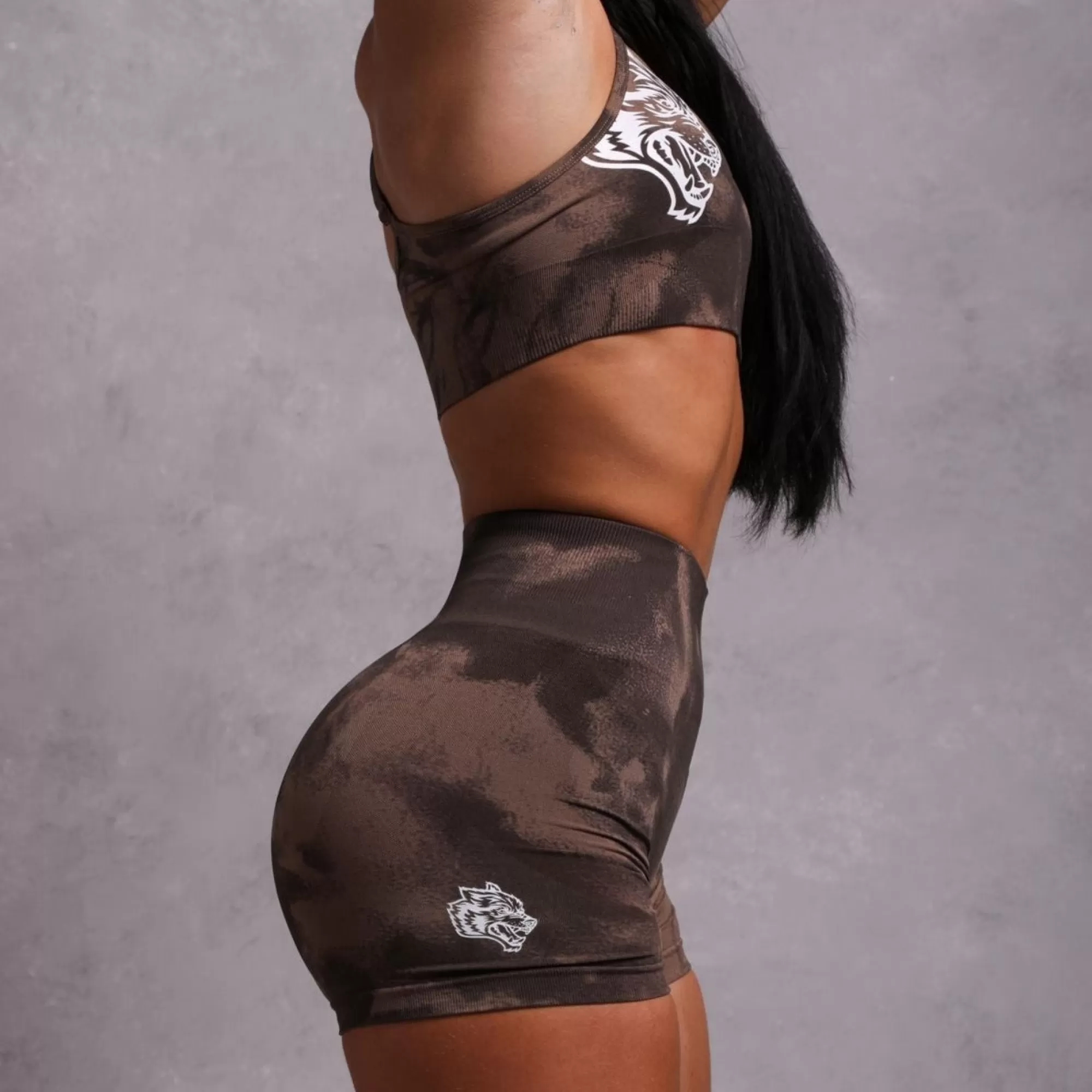 Online Wolves Forever Seamless Everson "Training" Shorts In Mojave Brown Jumbo Marble Women Seamless
