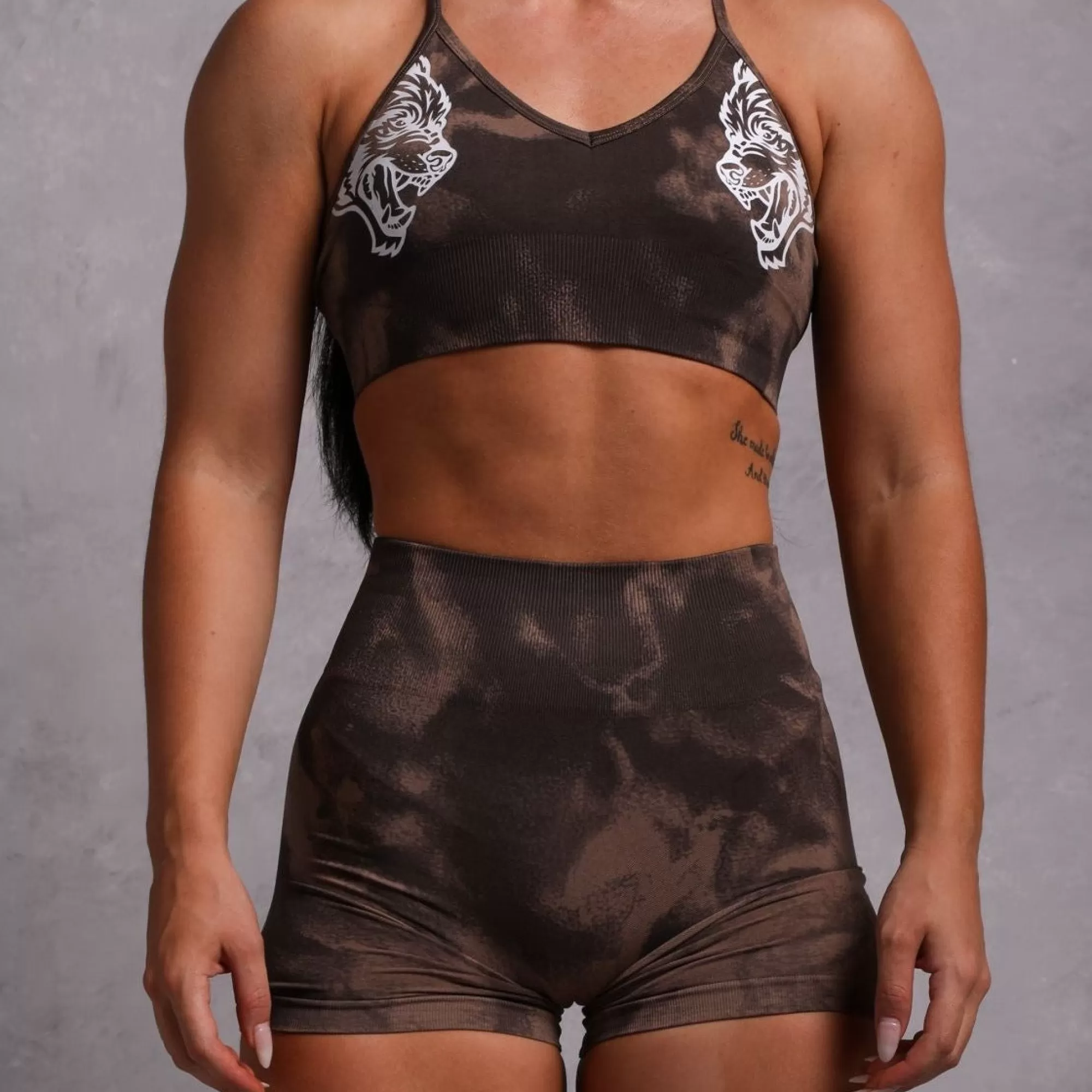 Cheap Wolves Forever Seamless Everson "Training" Shorts In Mojave Brown Jumbo Marble Women Bottoms