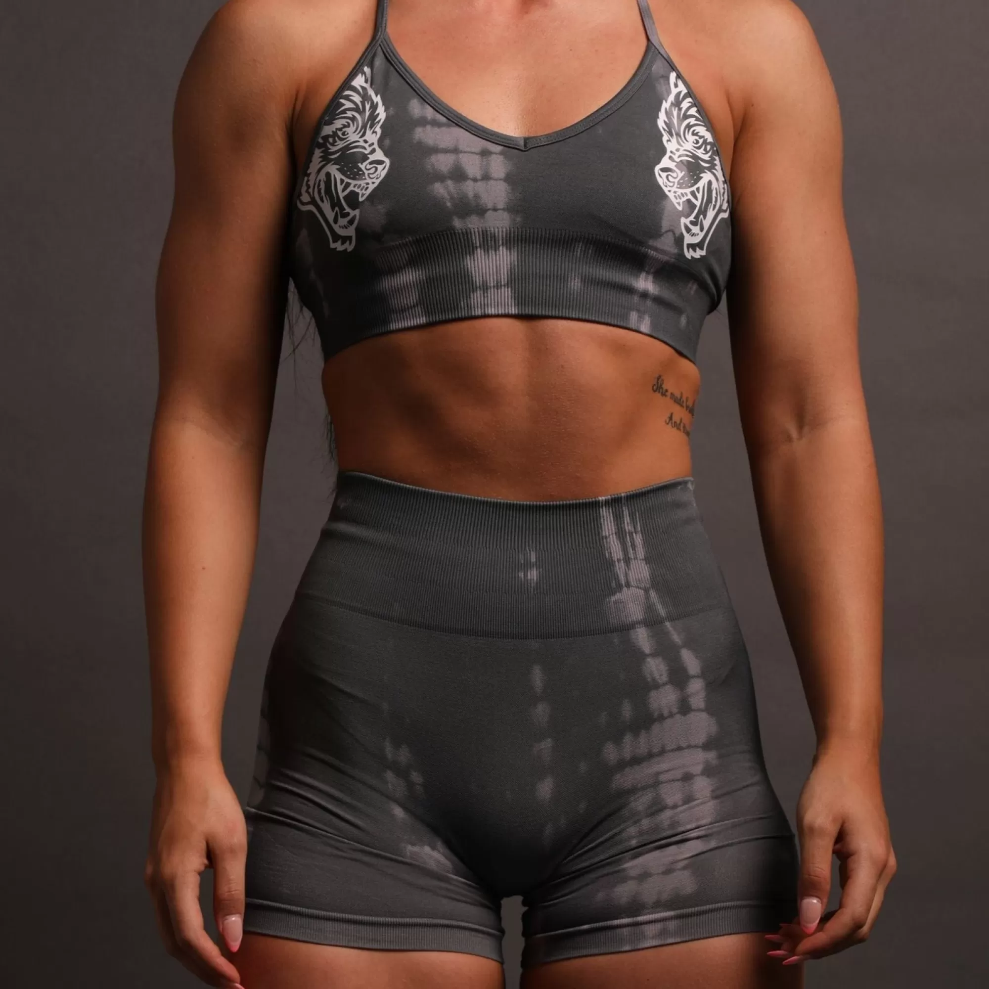 Hot Wolves Forever Seamless Everson "Training" Shorts In Pearl Gray Serpent Women Seamless