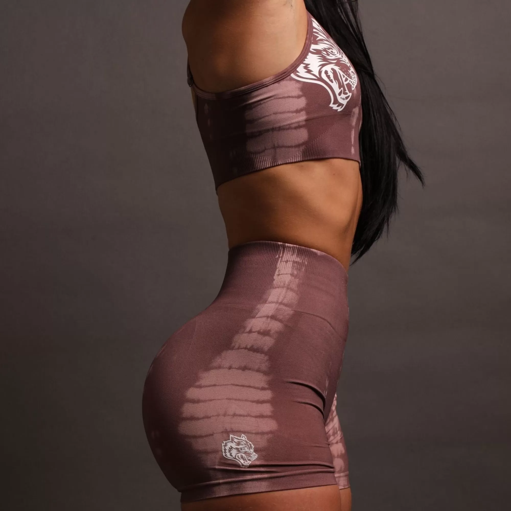 Sale Wolves Forever Seamless Everson "Training" Shorts In Tonal Mauve Serpent Women Bottoms