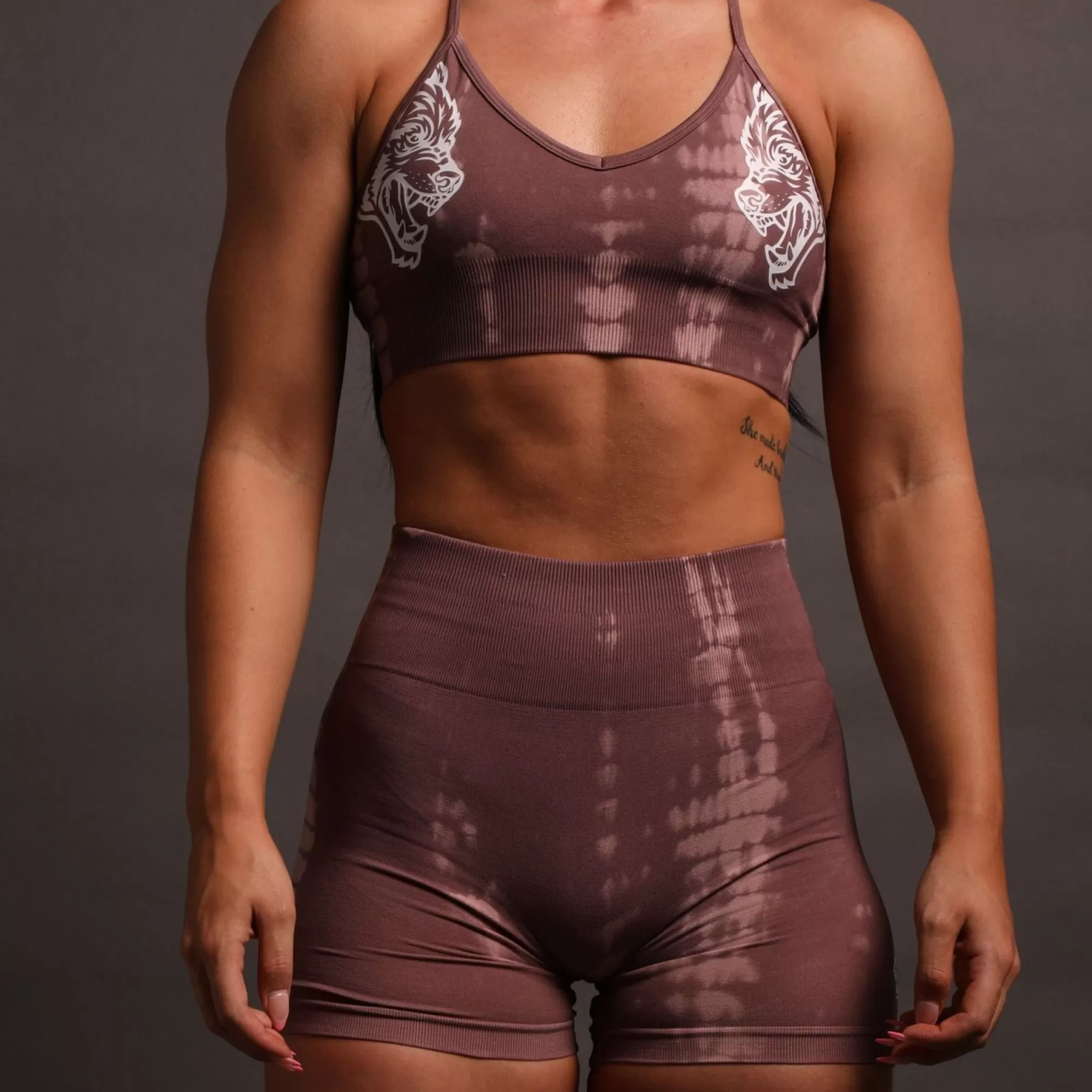Shop Wolves Forever Seamless Everson "Training" Shorts In Tonal Mauve Serpent Women Seamless