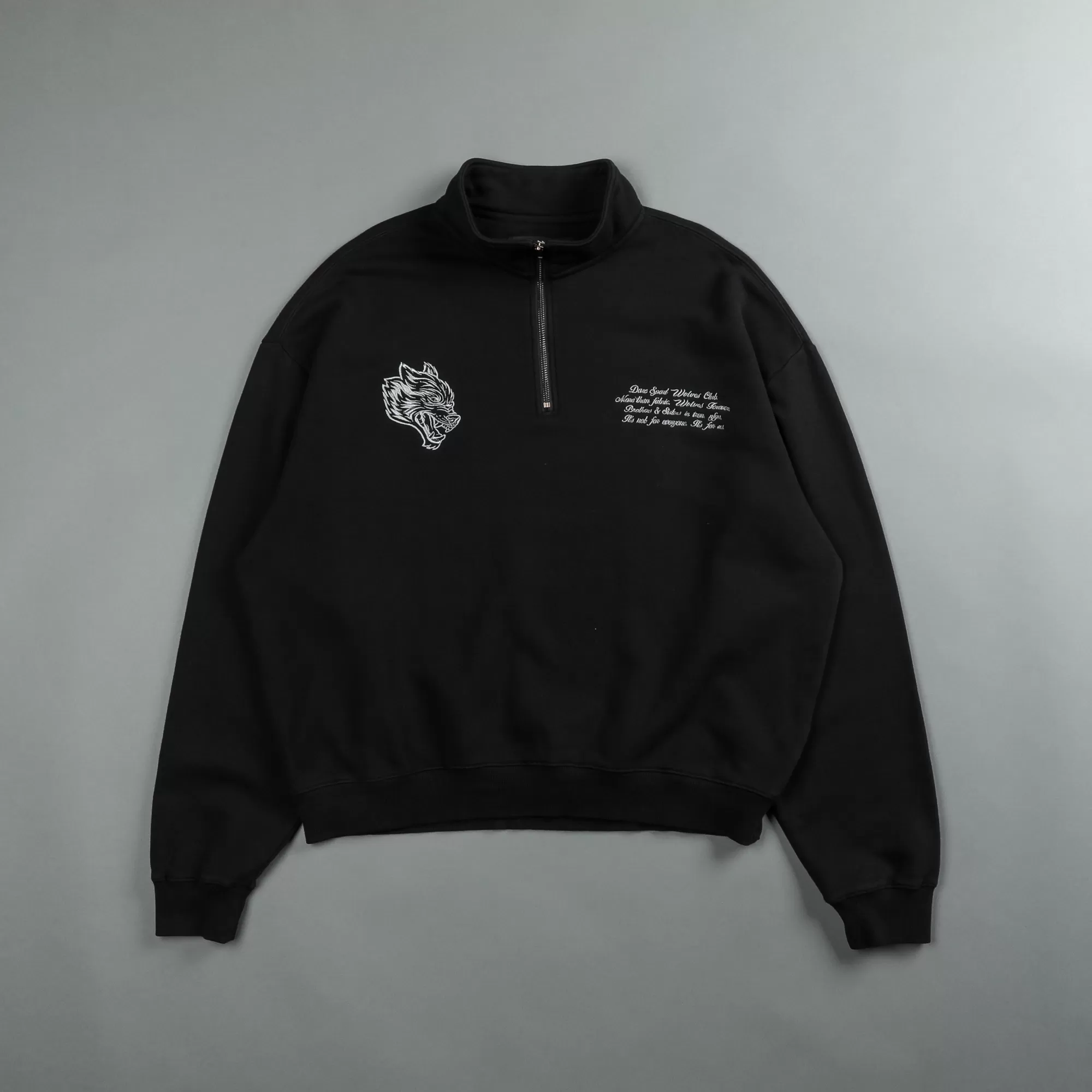 Cheap Word Is Bond Duke 1/4 Zip Mockneck In Black Men Crewnecks