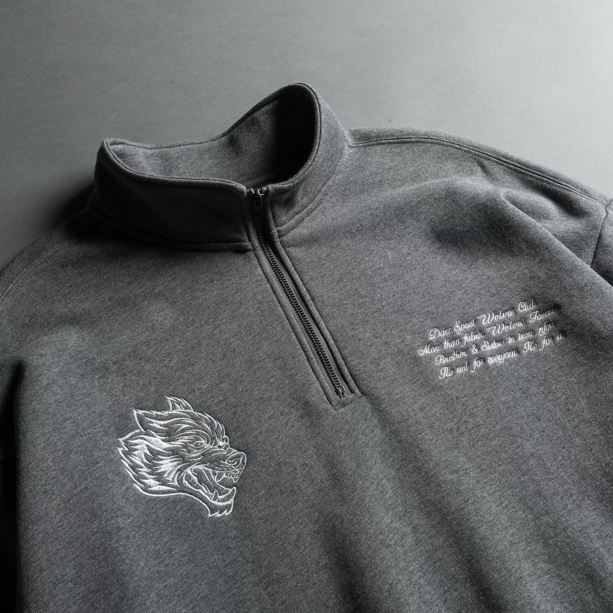 Store Word Is Bond Duke 1/4 Zip Mockneck In Darc Athletic Men Crewnecks