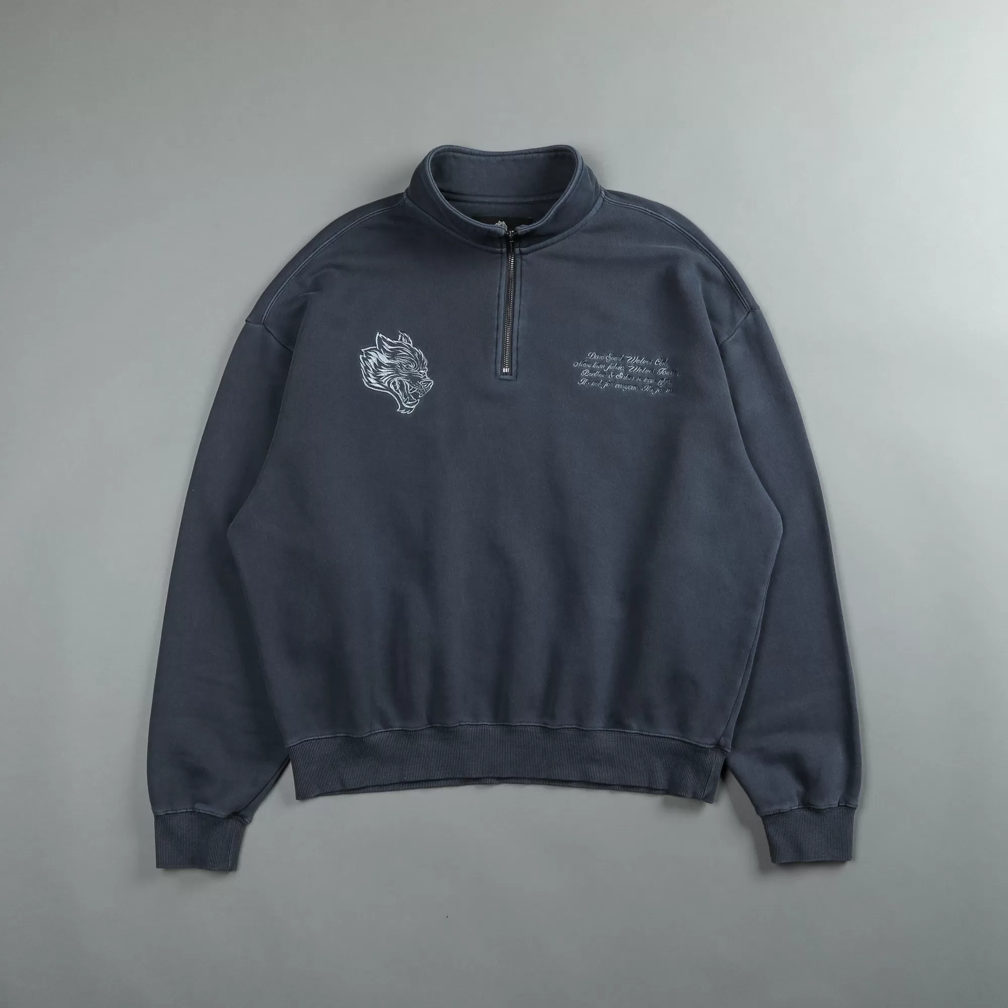 Sale Word Is Bond Duke 1/4 Zip Mockneck In Midnight Blue Men Crewnecks