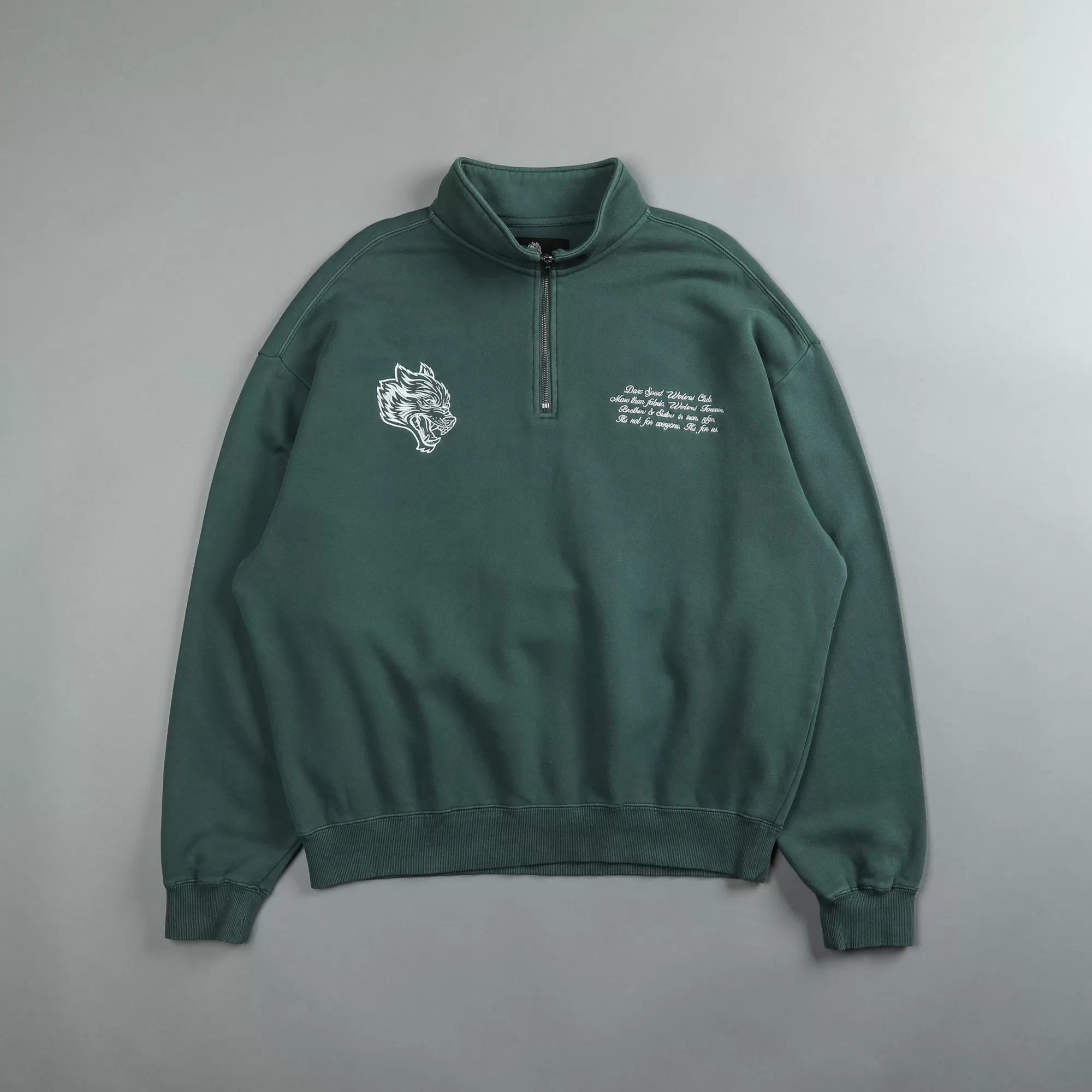 Cheap Word Is Bond Duke 1/4 Zip Mockneck In Norse Green Men Crewnecks